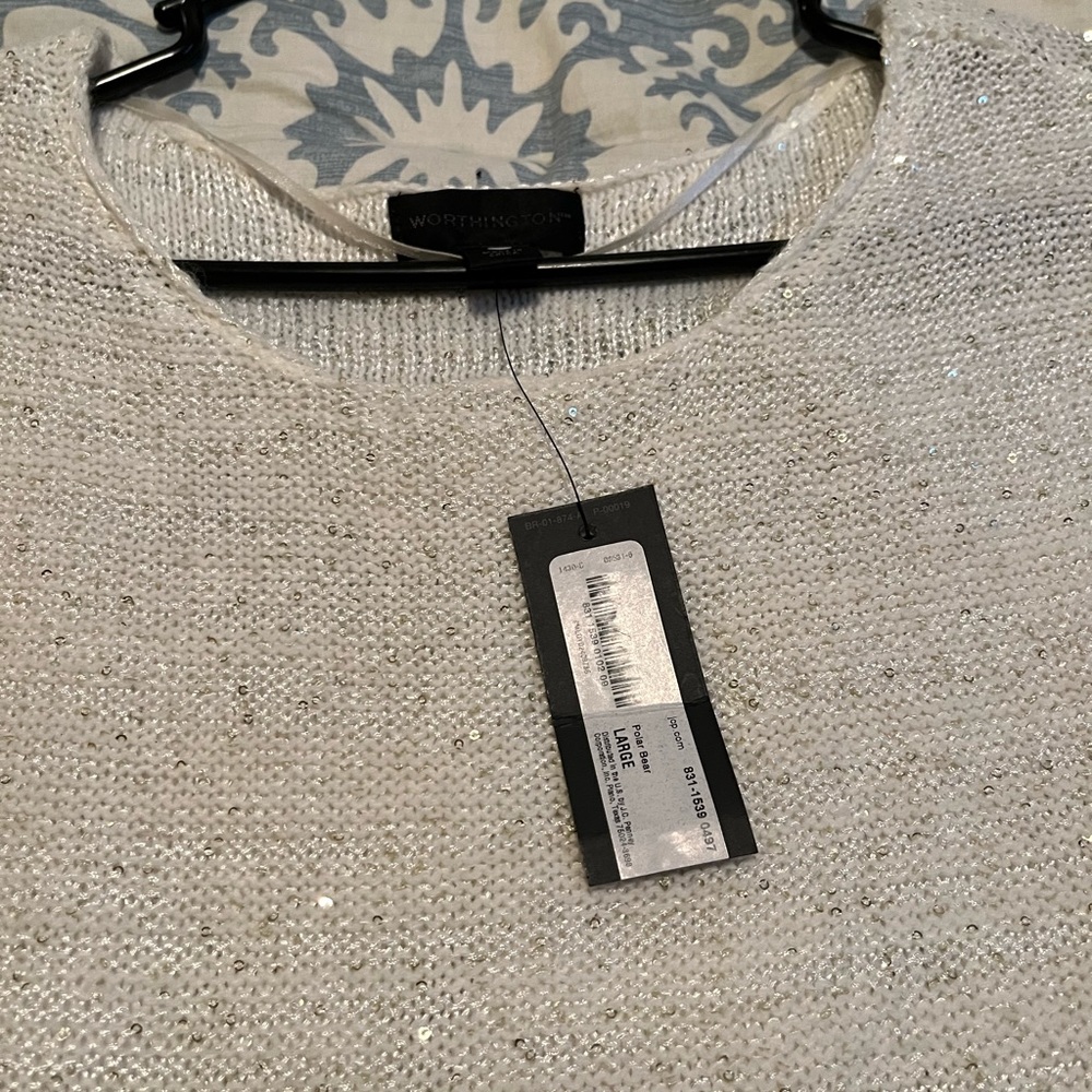 Short sleeve white Sparkle top